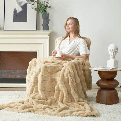 Cozy Bliss throw blanket — fluffy faux fur for couch and sofa bed