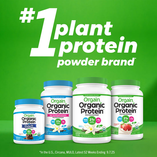 Orgain protein supplement powder — organic vegan formula