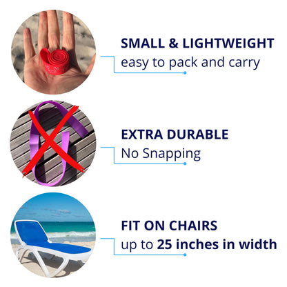 Clothes pin — Extra durable silicone towel bands for beach and pool chairs