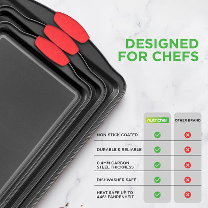 NutriChef bakeware set — non-stick kitchen oven pans