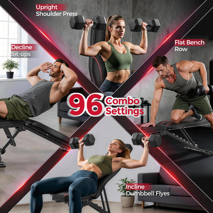 FLYBIRD WB2 fitness bench — adjustable and foldable incline design for workouts