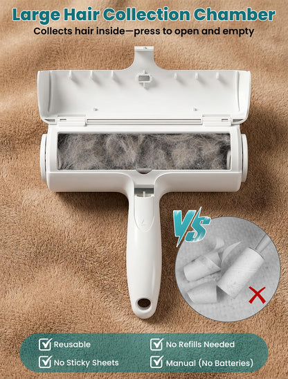 Lint remover — Self-cleaning pet hair removal tool for furniture and car seats