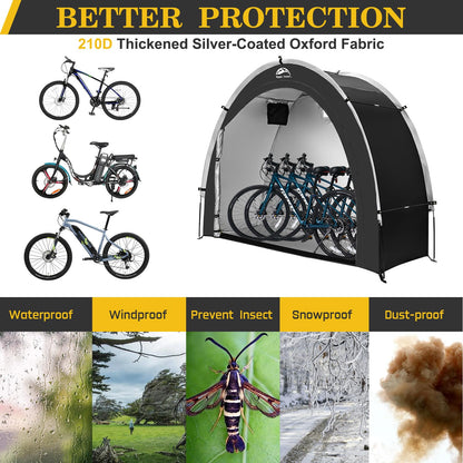 Portable freestanding shelter — Waterproof bike storage for 2 to 8 bikes and more