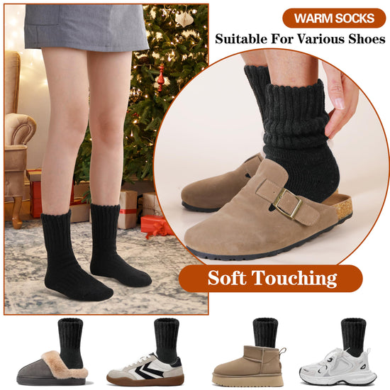 Socks — Merino wool thermal winter hiking socks for men and women, 3 pairs