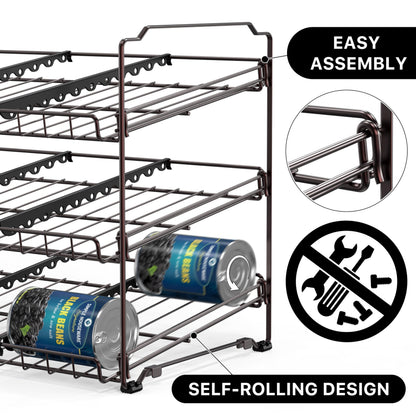 Simple Houseware can rack shelf - stackable design for space-saving organization.Simple Houseware shelf - stackable can rack for efficient storage.