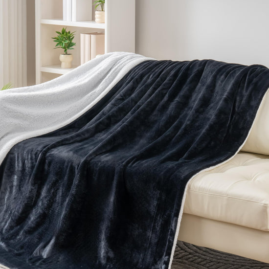 Berkshire Blanket reversible sherpa fleece throw blanket