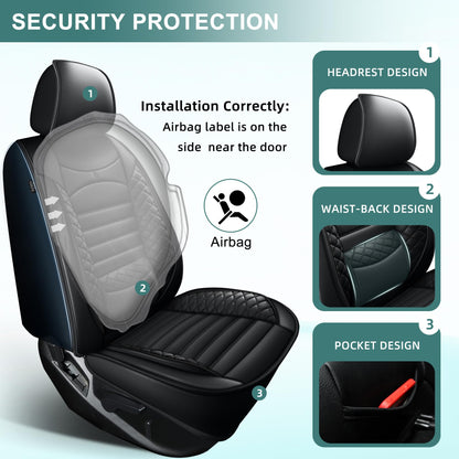 AOMSAZTO vehicle seat covers - Custom leather for Chevrolet Colorado and GMC Canyon Crew Cab 2015-2026