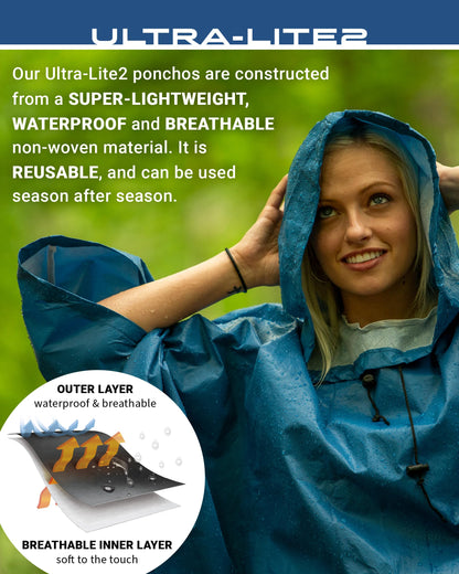 Coat — Lightweight and breathable waterproof poncho for adults and youth sizes