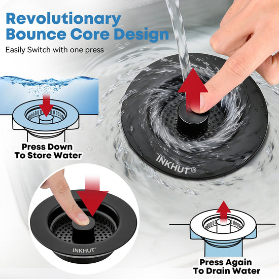 Drain strainer — Upgraded stainless steel anti-clogging food catcher basket