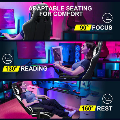 GTRACING gaming chair with footrest and adjustable height