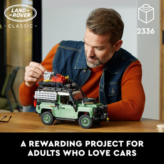 LEGO Icons Land Rover Classic Defender 90 — Building set with realistic details for adults 18+