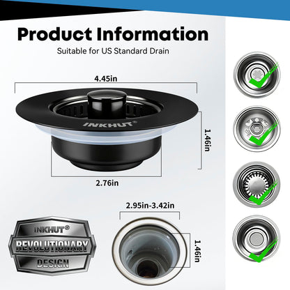 Drain strainer — Upgraded stainless steel anti-clogging food catcher basket