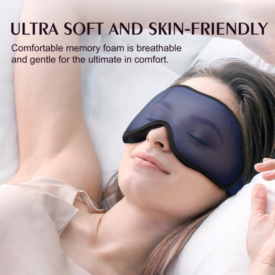 Weighted sleep mask — 3D contoured design with adjustable strap, 2 pack