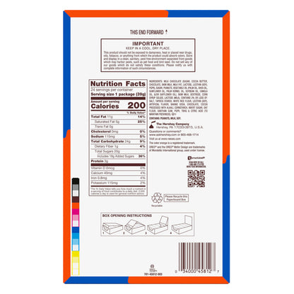 Chocolate candy — Reese's Oreo peanut butter cups in milk chocolate and white creme, 24 count
