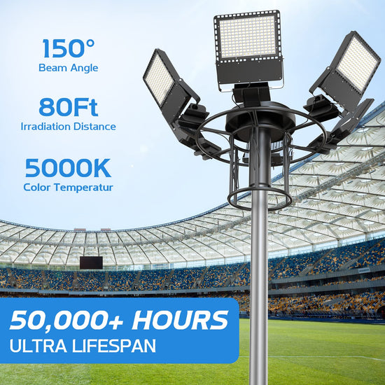 ILLSTAR 400W LED Stadium Lights,60000LM Super Bright LED Flood Light Outdoor for Arena,Backyard,Parking lot,Warehouse etc,100-277V Input,ETL Certification IP66 Waterproof.