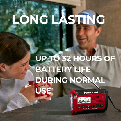 Midland radio — emergency crank with NOAA weather scan and alert system