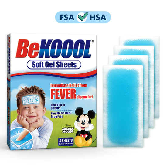 Therapeutic thermal compress — Immediate cooling gel sheets for kids, 4 count, white