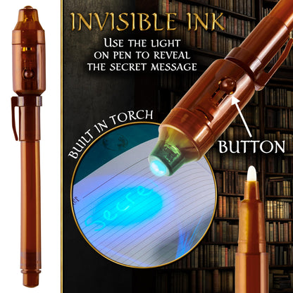 Harry Potter journal set — Hogwarts notebook with broomstick pen or lockable diary
