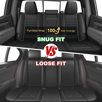 AOMSAZTO vehicle seat covers - Leather full set for Chevrolet and GMC trucks 2007-2026