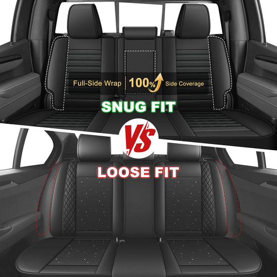 AOMSAZTO vehicle seat covers - Leather full set for Chevrolet and GMC trucks 2007-2026