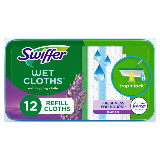 Surface cleaning wipe — Swiffer Sweeper Wet mopping cloth with Febreze lavender scent