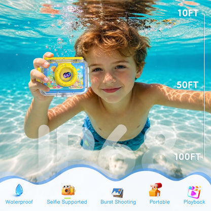 Camera — 99FT waterproof with flip lens and 32GB card for kids by GKTZ
