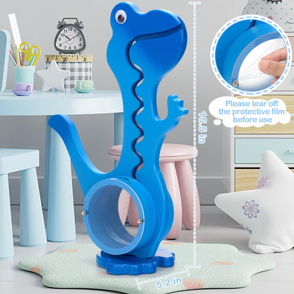 AORCMITN wooden dinosaur piggy bank — clear big belly design for kids
