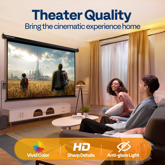 VIVOHOME manual pull down projector screen - available in multiple sizes