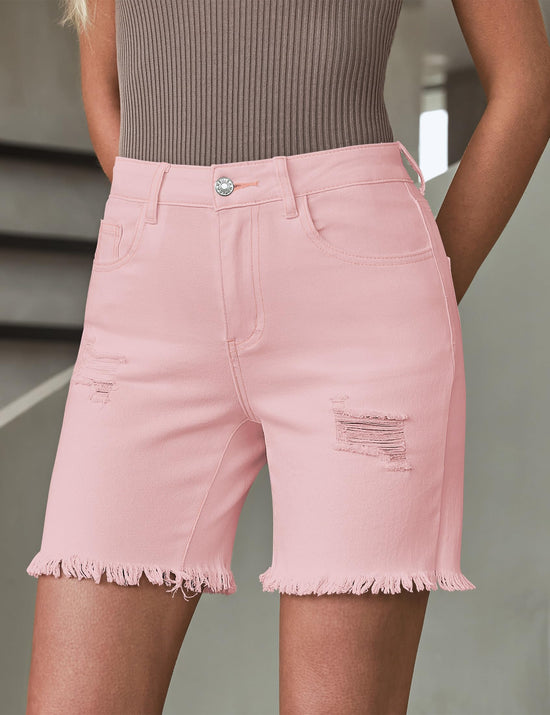 luvamia high waisted distressed denim shorts for women