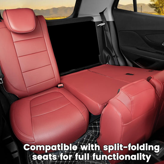 HKZ vehicle seat covers — Custom fit burgundy leather for Buick Encore 2013-2022
