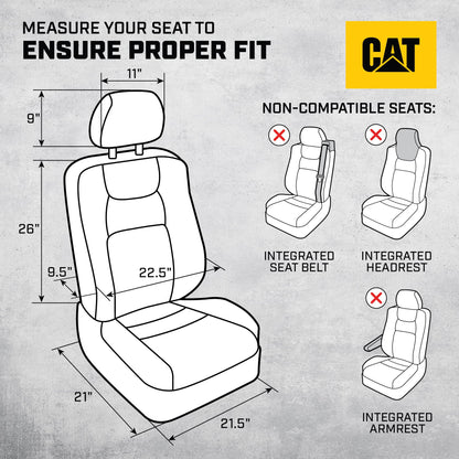 Cat® vehicle seat covers — Comfortable mesh back design in beige