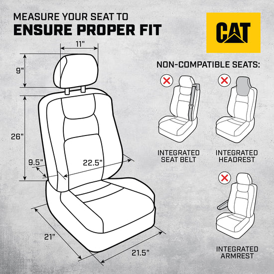 Cat® vehicle seat covers — Comfortable mesh back design in beige