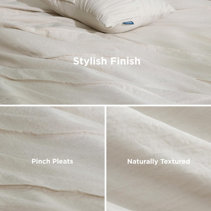 Bedsure bedding set — Pinch pleat design with down alternative comforter and pillows