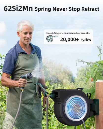 AYURA winding reel — Heavy duty automatic design with kink-free rewind and lock feature