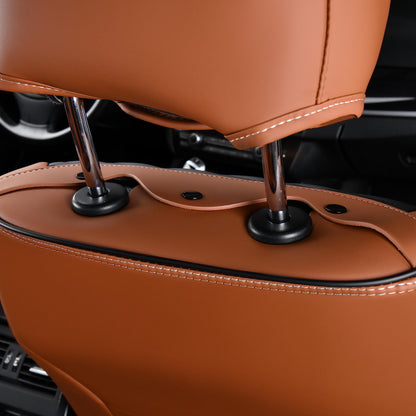 FLORICH vehicle seat covers - waterproof leather in brown and black, 2 pack