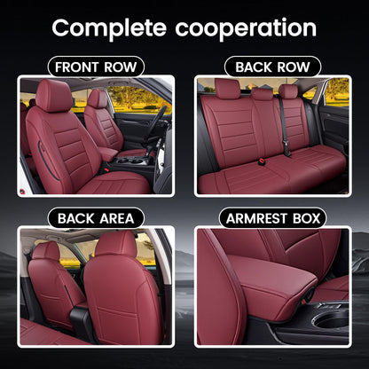 HKZ vehicle seat cover — custom fit burgundy leather for Honda Civic sedan 2022-2026