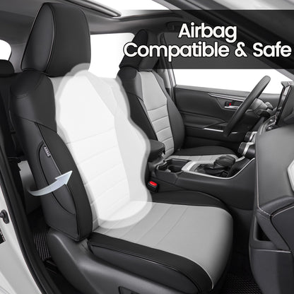 HKZ Fit RAV4 car seat covers set - leather for 2019-2025 Toyota RAV4 LE, XLE, Limited