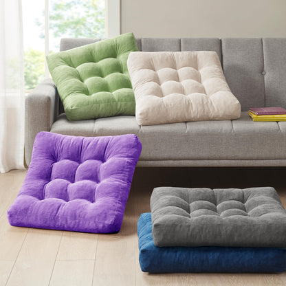 Degrees of Comfort floor cushions — square tufted corduroy design, 22x22 inch