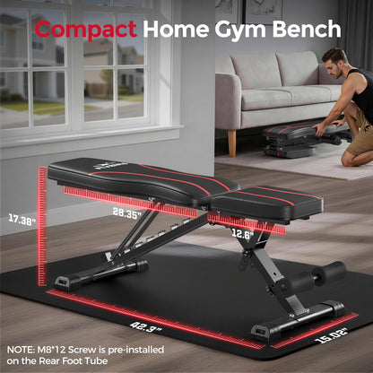 FLYBIRD WB2 fitness bench — adjustable and foldable incline design for workouts
