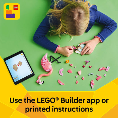 LEGO Creator building blocks — 3 in 1 wild animals set with pink flamingo, cockatoo, axolotl