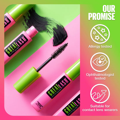 Maybelline New York mascara — tapered washable liquid formula