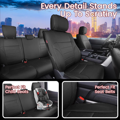HKZ vehicle seat covers - Custom fit leather for Toyota Tundra 2022-2026 CrewMax and Double Cab