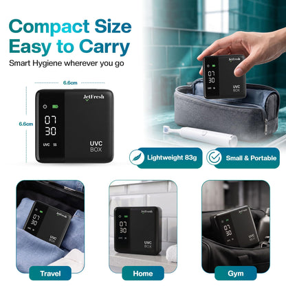 Jetfresh toothbrush holder — UV sanitizer with LED clock display and hot air drying