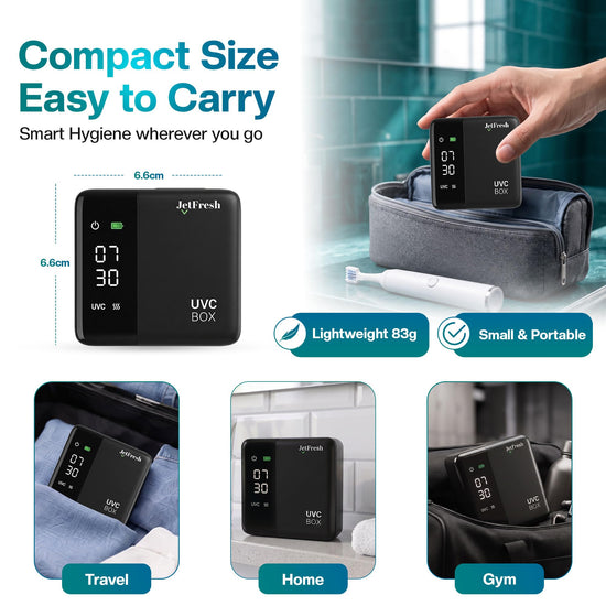 Jetfresh toothbrush holder — UV sanitizer with LED clock display and hot air drying