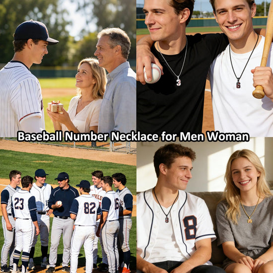 AIAINAGI baseball number necklace — stainless steel chain pendant for men athletes