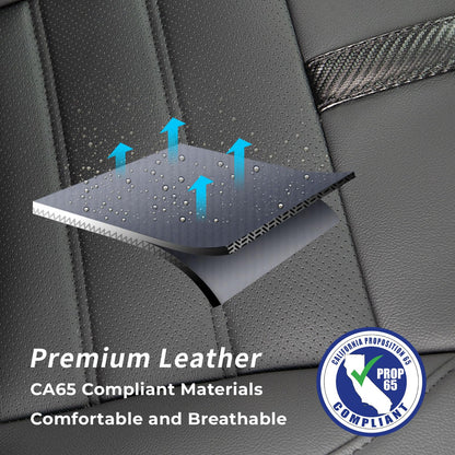 coverdream Tundra leather seat covers - waterproof full set for 2022-2026 Toyota Tundra DoubleCab & CrewMax