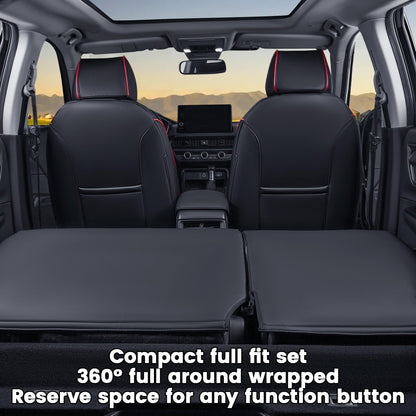 HKZ Fit CRV car seat covers - Leather in Scottish style black/red for Honda CR-V 2023-2026 models