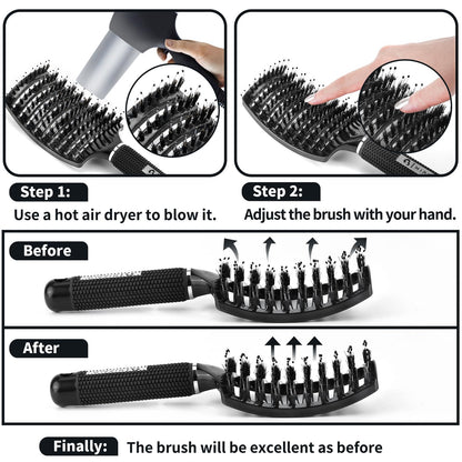 Hair brush — Boar bristle, 2 pack, blue by HIPPIHHair brush — Boar bristle, blue by HIPPIH