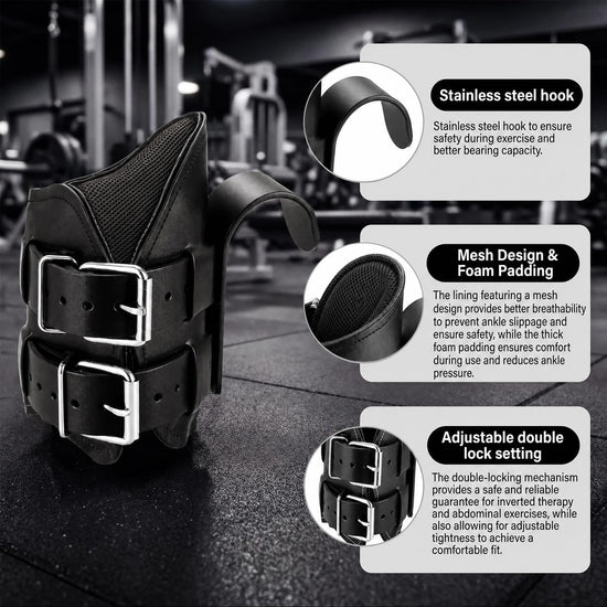Elezenioc Mesh Anti Gravity Inversion Boots for Hanging Upside Down,Inversion Boots for Inversion Decompression Stretching and Abdominal Exercise,Strength Training Inversion Equipment for Home Gym