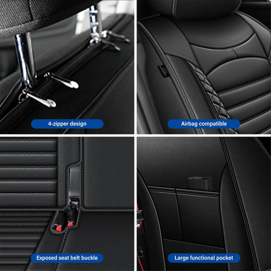 Vehicle seat cover — Custom fit waterproof leather for Hyundai Santa Fe 07-24 25